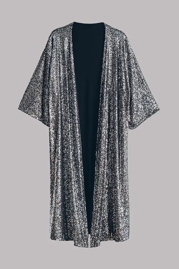 Disco Glamour Pailletten-Kimono mit Glockenärmeln